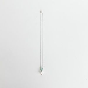 Sterling Silver Necklace with Chalcedony Gem & Pearl Pendant